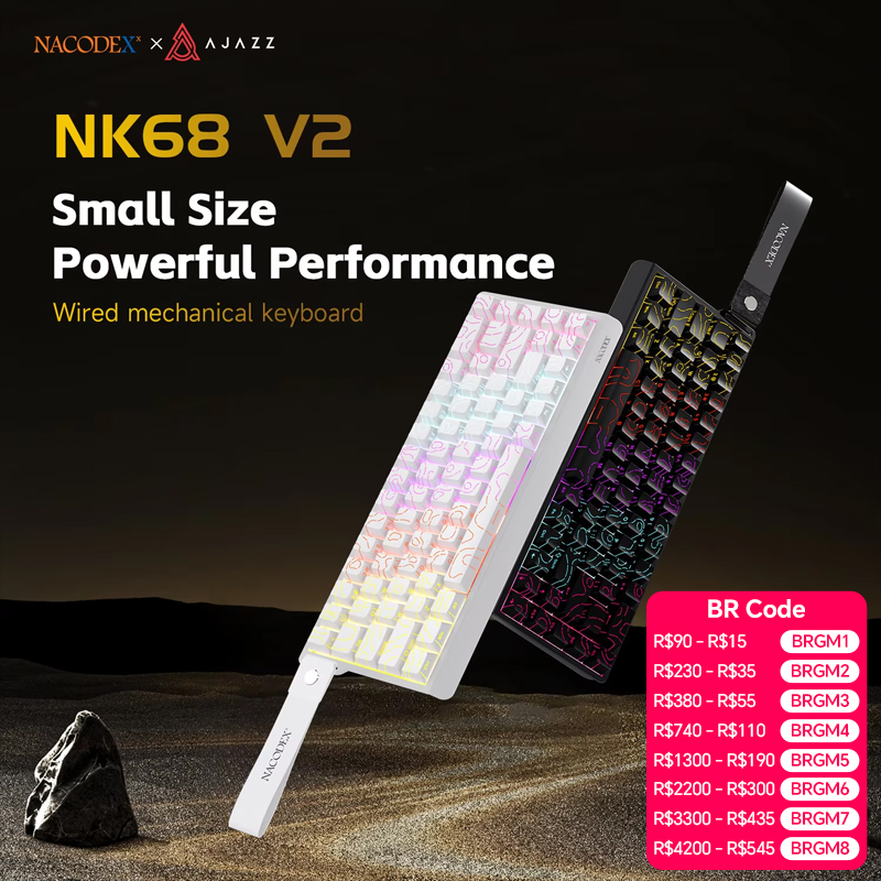 Keyboard Gaming Transparent - AJAZZ NK68V2 Keyboard Mekanik Berkabel Single-Mode