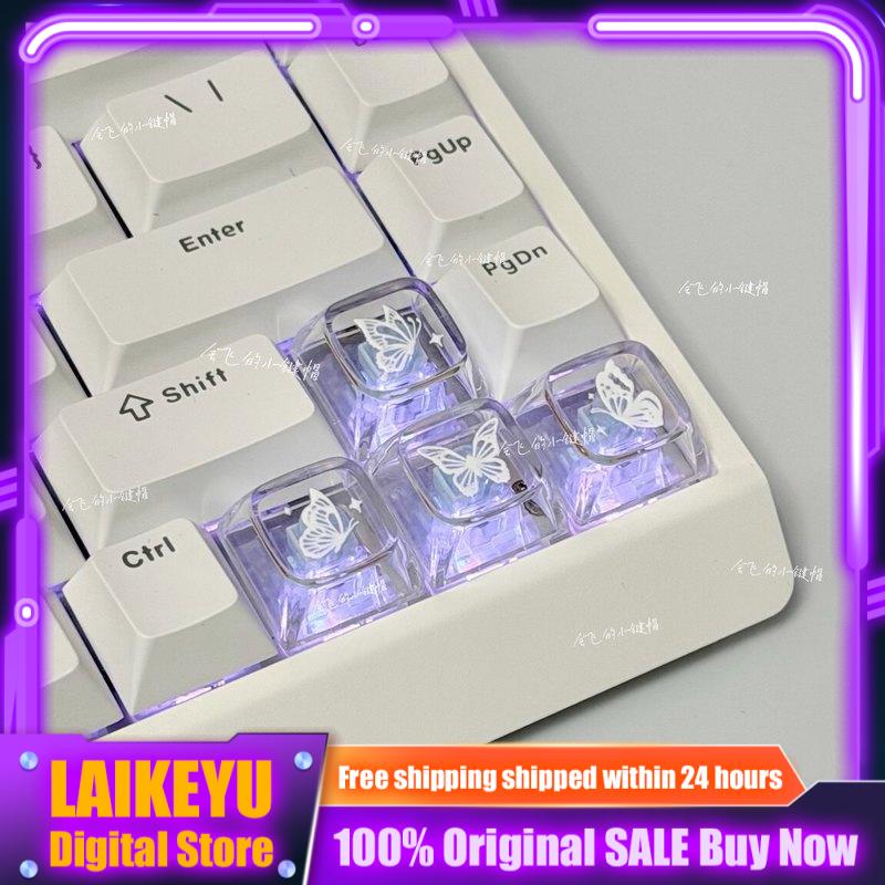 Keycap Bertema Kupu-Kupu Trans - Keyboard Gaming Transparent ulasan dan harga