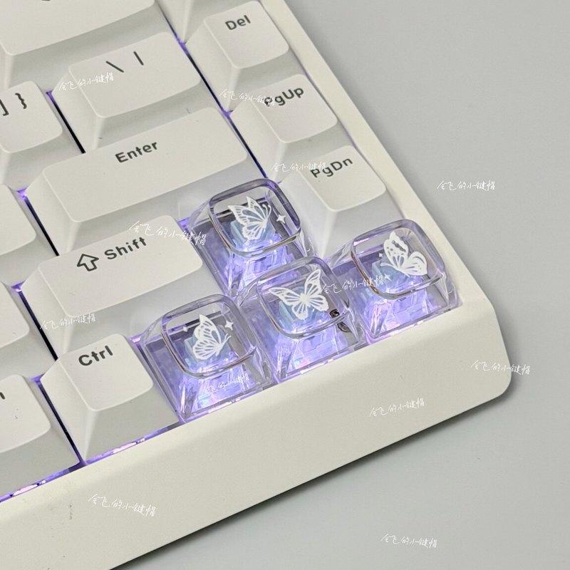 Keycap Bertema Kupu-Kupu Trans - Keyboard Gaming Transparent ulasan dan harga