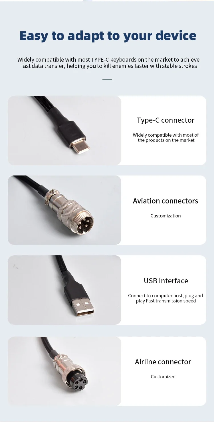 Port USB Tipe-C, Kabel Coiling - Gaming Keyboard Extension ulasan dan harga
