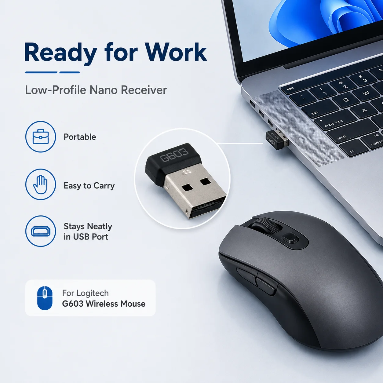 Penerima USB untuk Mouse Nirka - Gaming Keyboard And Mouse Wireless ulasan dan harga