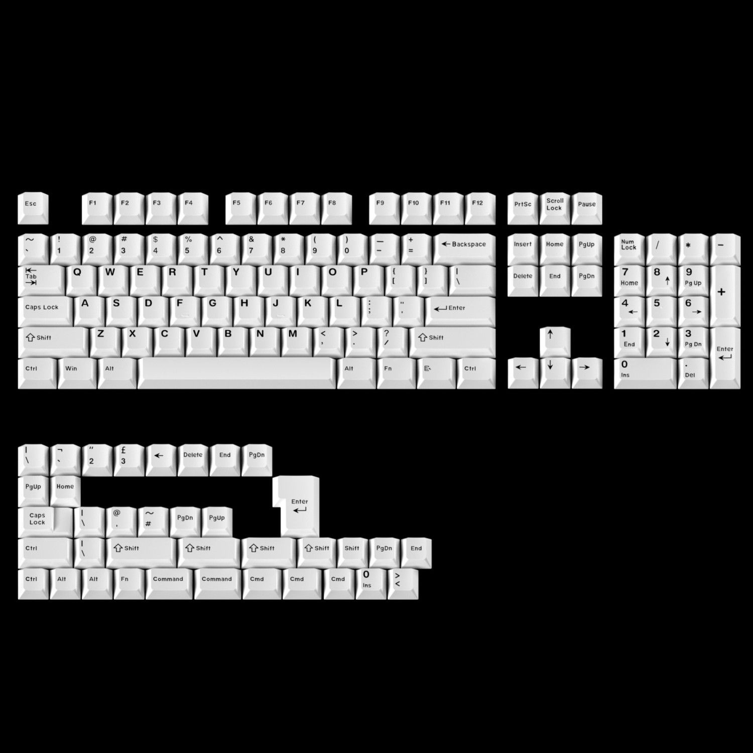 Keycaps Minimalis Putih Murni  - Gaming Keyboard Extension ulasan dan harga