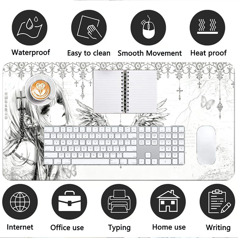 Alas Mouse Kulit Hitam Putih E - Gaming Keyboard Mouse ulasan dan harga